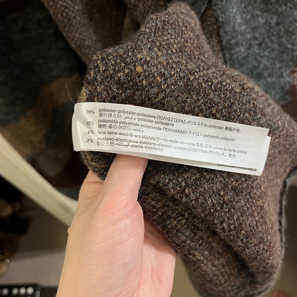 Zara Gray, Brown & Tan Camouflage Open-Front Knit Coatigan - Picture 5 of 5